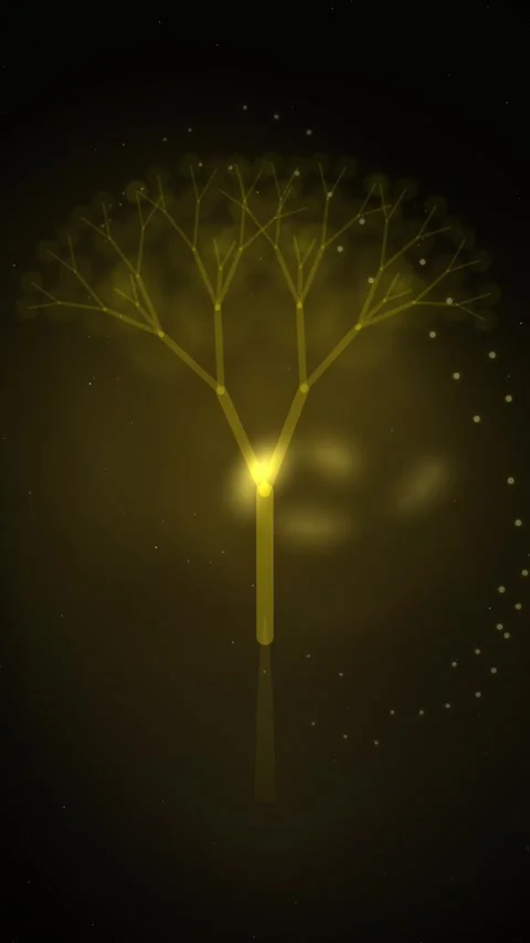 Abstract Glowing Fractal Tree Digital Art Animation Stock Footage 346195271