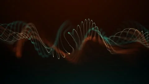 Abstract glowing frequency waves with flowing neon oscillation lines. Dynam.. 스톡 동영상 334418694