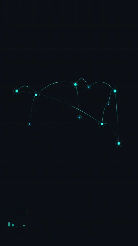 Abstract glowing futuristic network connection lines on dark background Stock Footage 344934032