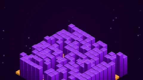 Abstract glowing futuristic purple tech pattern grid background for science.. Stock Footage 344639814