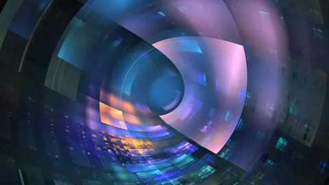 Abstract glowing geometric background. Modern digital technologies, an elemen Stock Illustration