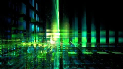 Abstract glowing geometric background. Modern digital technologies, an elemen Stock Illustration