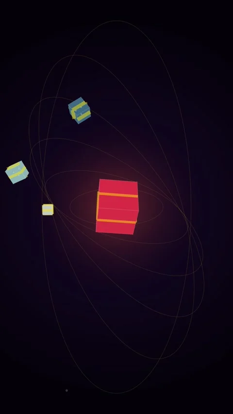 Abstract glowing geometric energy patterns in cosmic dark space background Vídeo Stock 344951007