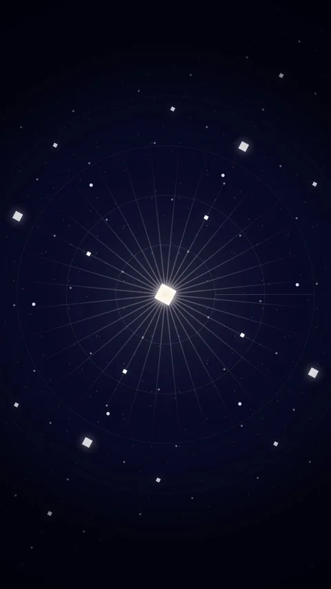 Abstract glowing geometric fractal pattern on dark background, digital art Stock Footage 347695145