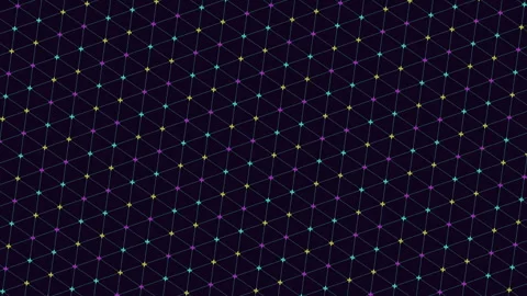 Abstract glowing geometric grid with neon nodes and connecting lines background Stock Footage 333174600