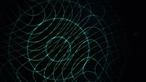 Abstract Glowing Geometric Light Patterns Moving in Dark Space. Stock Footage 341788628