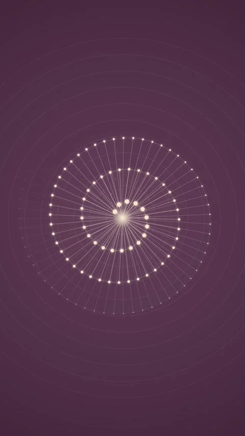 Abstract glowing geometric mandala pattern with concentric circles and ligh.. Stock Footage 347697884