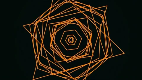 Abstract glowing geometric network on black background Stock Footage 342158778