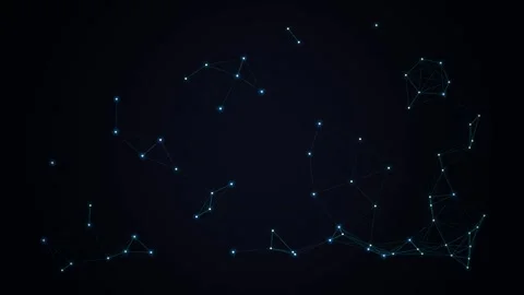 Abstract glowing geometric network lines on dark background Stock Footage 346006674