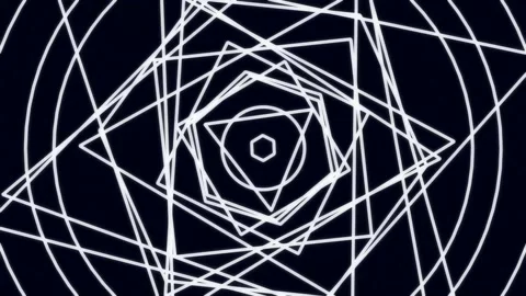 Abstract Glowing Geometric Network Pattern Background for Technology Data V.. Stock Footage 342158782
