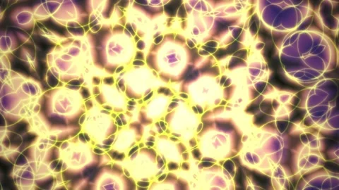 Abstract Glowing Geometric Pattern Animation in Purple and Gold. Stock Footage 334466722
