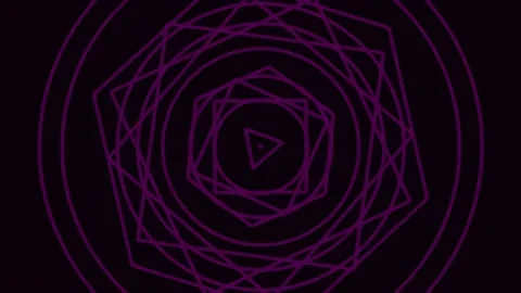 Abstract glowing geometric pattern lines forming complex mandala design on .. Stock Footage 342160547