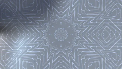 Abstract Glowing Geometric Pattern Moving in Symmetrical Kaleidoscope Backg.. Stock-Footage 333976008