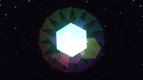 Abstract glowing geometric polygon background for futuristic technology video Видео 344248685