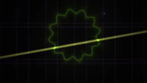 Abstract Glowing Geometric Pulsing Star Shape Animation on Dark Grid Backgr.. Stock Footage 340514988