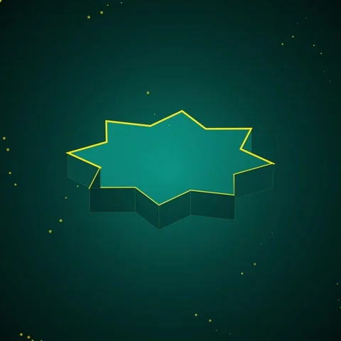 Abstract glowing geometric shape on dark green background Stock Footage 344776997
