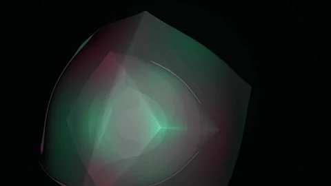 Abstract Glowing Geometric Shape Rotating in Dark Space. Stock Footage 334466435