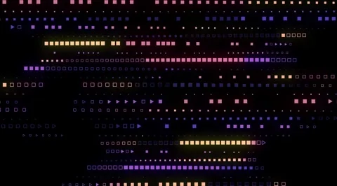 Abstract Glowing Geometric Shapes Horizontal Lines Animation Background 4K Stock Footage 336275563