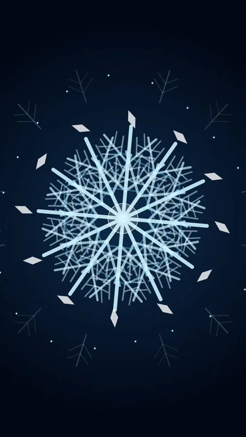 Abstract glowing geometric snowflake pattern background animation for festi.. Stock Footage 344941788