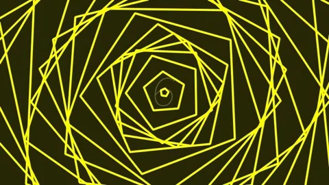 Abstract glowing geometric spiral pattern background design on deep black Stock Footage 342116039