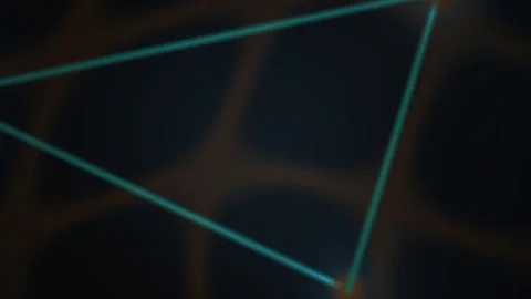 Abstract Glowing Geometric Triangle Animation with Pulsing Light Nodes. Stock Footage 341788568