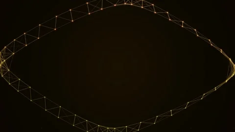 Abstract glowing geometric wireframe border for futuristic tech and data vi.. Stock Footage 346004976