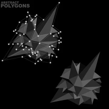 Abstract glowing geometrical objects Illustrazione stock