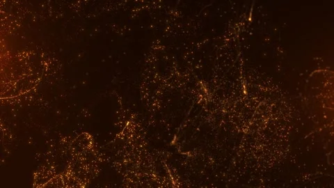 Abstract glowing glitter particles moving with wave energy. Shiny golden Stock Footage 308156907