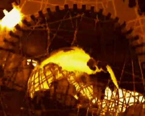 Abstract glowing globe rolling in industry Stock-Footage 255786091