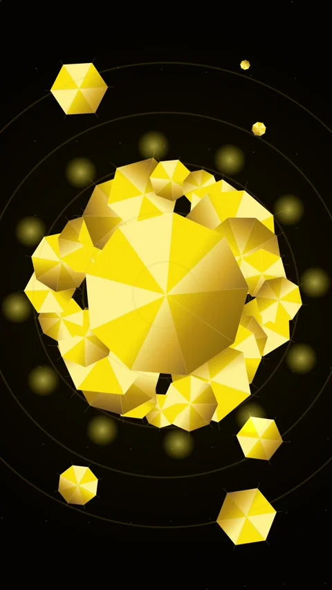 Abstract glowing gold geometry network formation for future technology visu.. Stock Footage 345494983