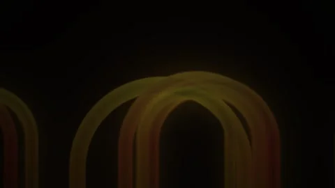 Abstract glowing golden arches moving smoothly across dark background in 3d.. Stock Footage 346331120