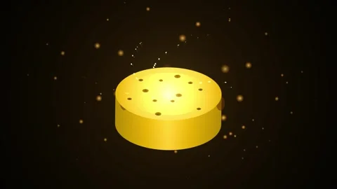 Abstract glowing golden gem token with dynamic particles on a luxury dark b.. Stock Footage 344643272