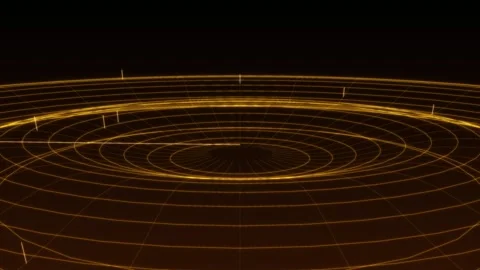 Abstract Glowing Golden Grid Lines Representing A Dynamic Three Dimensional.. Stock Footage 346068234