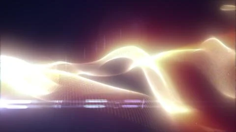 Abstract glowing golden light wave flowing through a dark gradient backgrou.. Stock Illustration