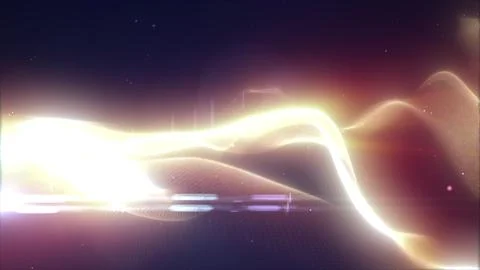 Abstract glowing golden light wave flowing through a dark gradient backgrou.. Stock Illustration
