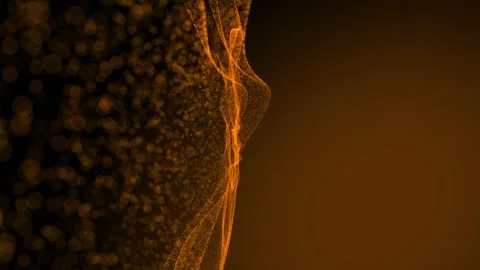 Abstract glowing golden particles wave motion background Stock Footage 340452257