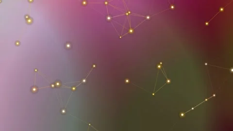 Abstract Glowing Golden Plexus Network on Warm Gradient 動画素材 333695717