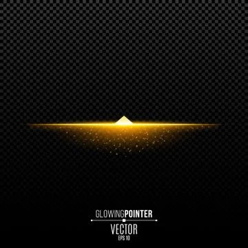Abstract glowing golden pointer up. Magic arrow with illumination and glowing 库存插图