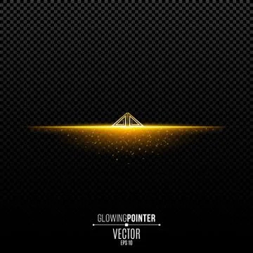 Abstract glowing golden pointer with pattern up. Magic arrow with illuminatio Stock Illustration