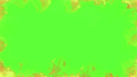 Abstract glowing golden smoke border overlay against a bright green screen Video stock 345137247