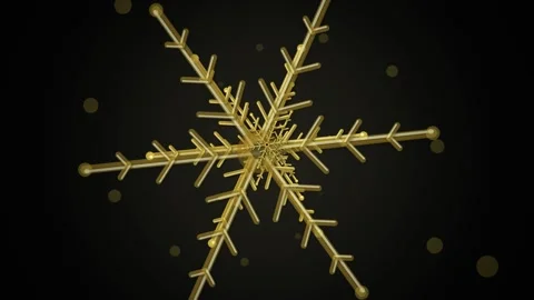 Abstract glowing golden snowflake pattern animation for winter seasonal bac.. Stock Footage 344517391