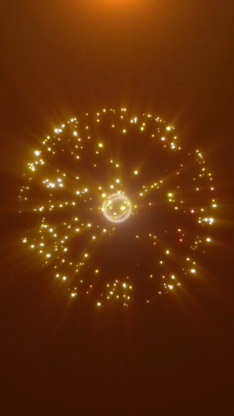 Abstract glowing golden sphere exploding with radiant light and energy Stock Footage 315162162