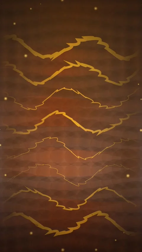 Abstract glowing golden wave lines pattern on dark textured background Stock Footage 345493351