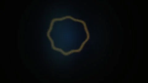 Abstract Glowing Golden Waveform Pulsing in Dark Digital Space. Stock Footage 340515086