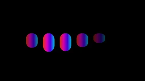 Abstract Glowing Gradient Ovals Animation Floating Smoothly On Pure Black B.. 스톡 동영상 347800070