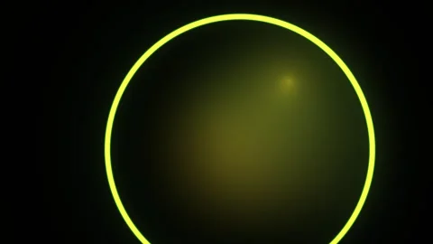 Abstract Glowing Green Circle Pulsing Light Effect on Dark Background. Stock Footage 341788713