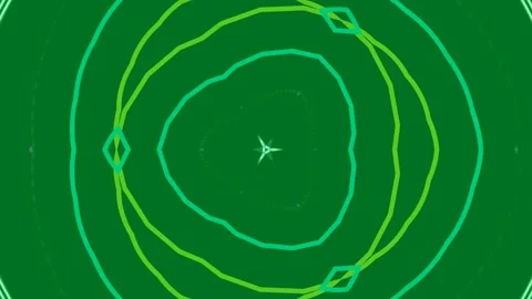 Abstract glowing green concentric circle pattern background for futuristic .. Stock Footage 339497893