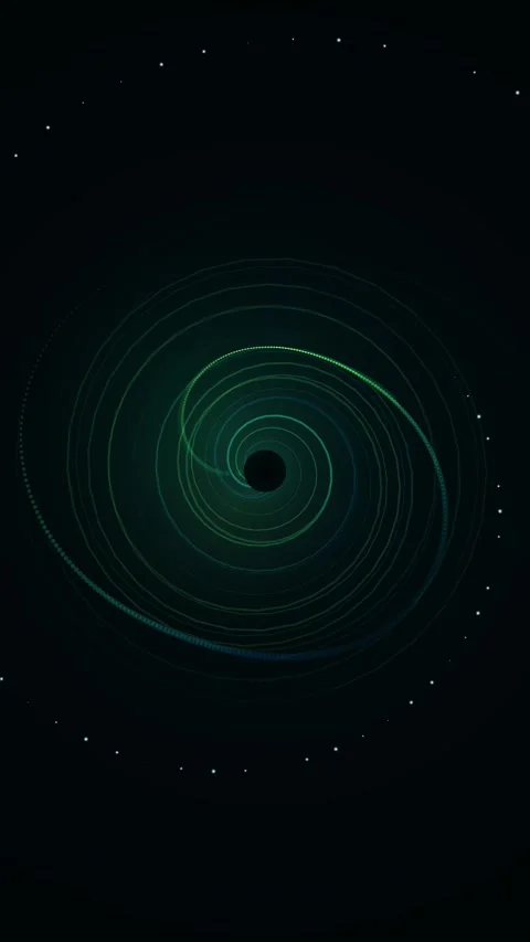 Abstract glowing green cosmic vortex spiral energy background motion loop 스톡 동영상 345491896
