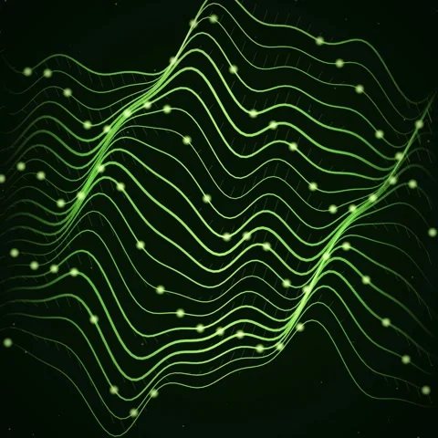 Abstract glowing green data wave pattern for technology and digital visuali.. Stock Footage 345689200