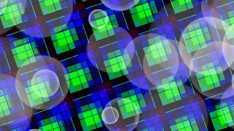 Abstract Glowing Green Digital Grid with Bokeh Stock Footage 329290721